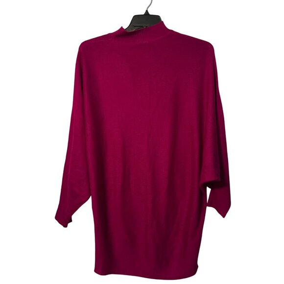 Magenta Mock Neck Batwing Sleeve Knit Dress By Before You Size S 100% Acrylic dr - Picture 9 of 12